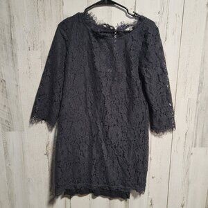 Joie Portia Scallop Fringe Crochet Floral Lace Frock Dress